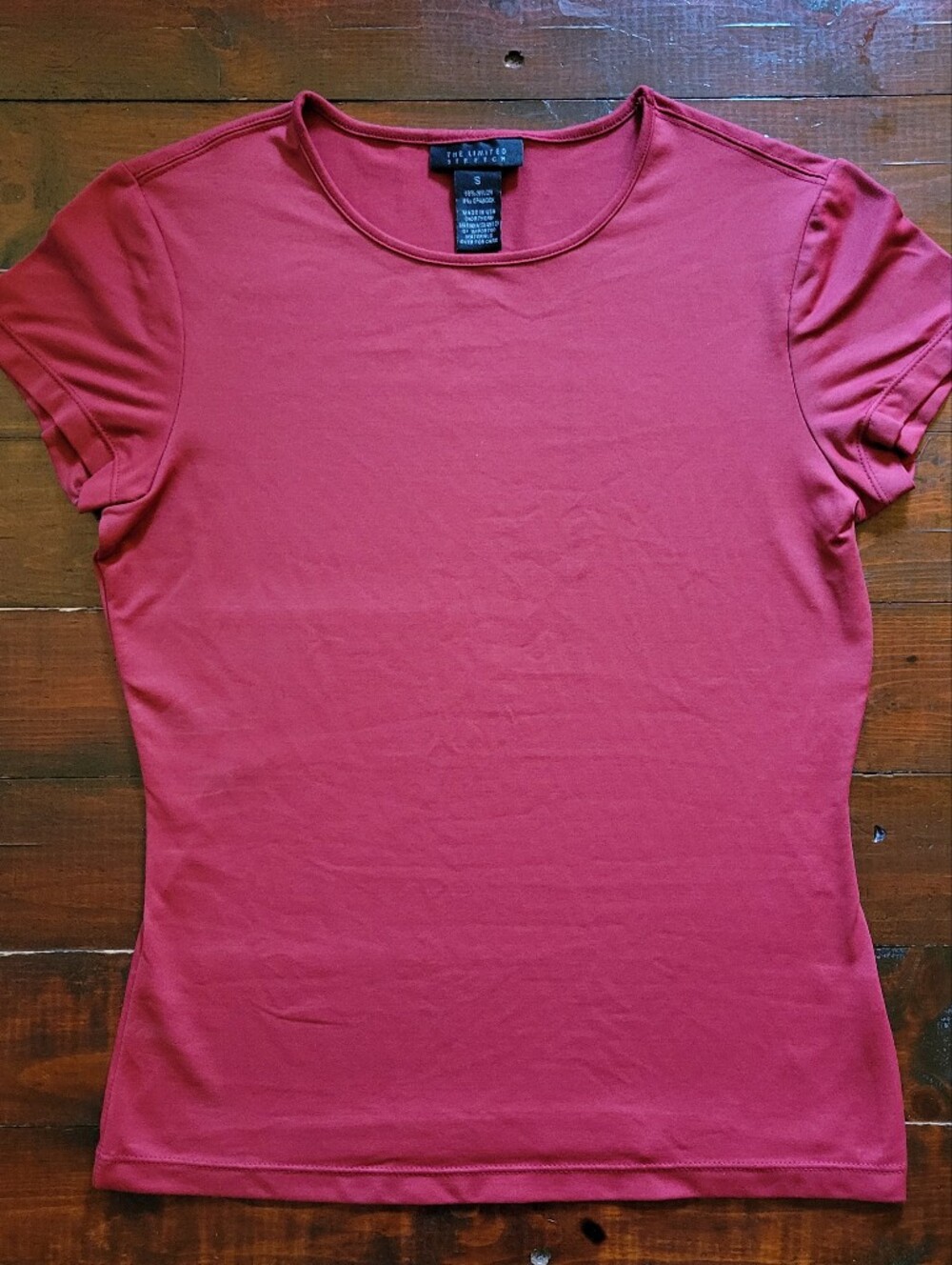 Vintage The Limited Deep Red Fitted Stretch T-shirt Size S EUC